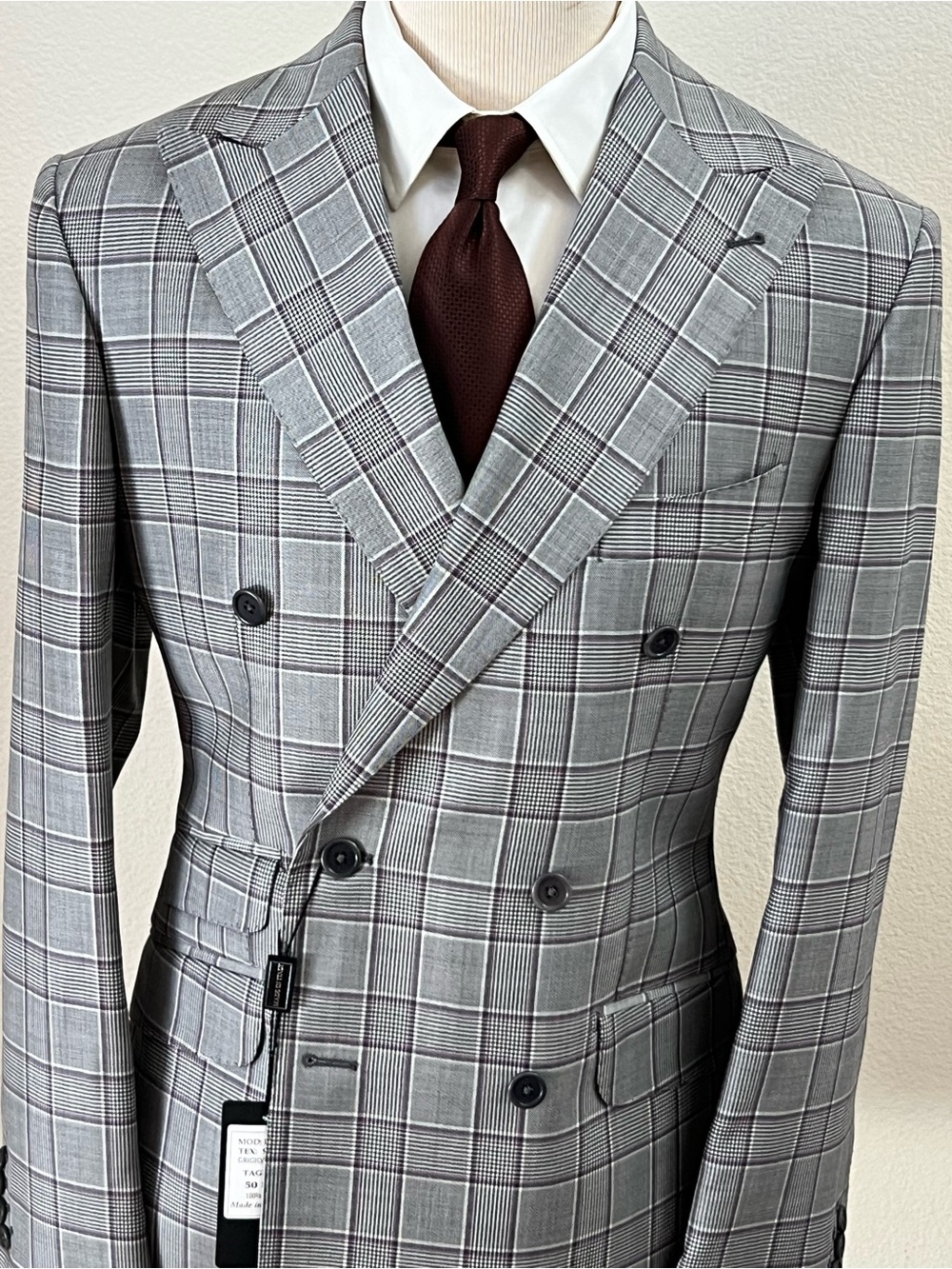 Gray Glen Plaid Double-Breasted wool suit